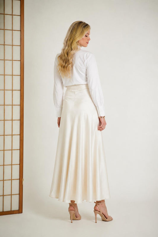 Silk long skirt