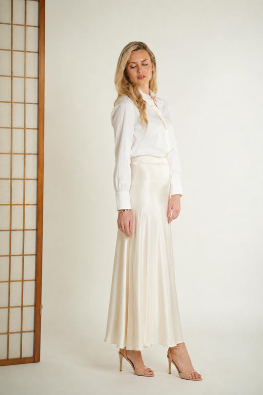 Silk long skirt