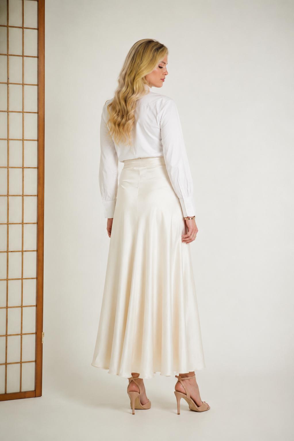 Silk long skirt